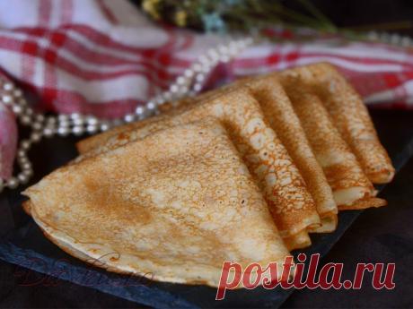 Рецепт блинов на кефире с дырочками! Тонкие, ажурные блины на кефире ✅ Рецепт блинов на кефире с дырочками - один из самых удачных и вкусных рецептов блинов! Блины на кефире получаются особенно нежными и мягкими. Такие блинчики отлично сочетаются с различными начинками!✏️ Рецепт:✓ Кефир - 500 г.✓ Яйцо куриное - 2 шт.✓ Мука - 300 г.✓ Соль - щепотка✓ Сахар -...
