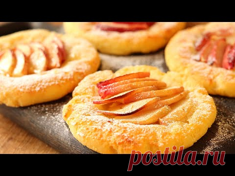 МИНУТНАЯ ВКУСНОТА из ТВОРОГА на ЗАВТРАК. БЕЗ МУКИ! С ЯБЛОКАМИ.  БЫСТРО, ПРОСТО и Очень ВКУСНО!