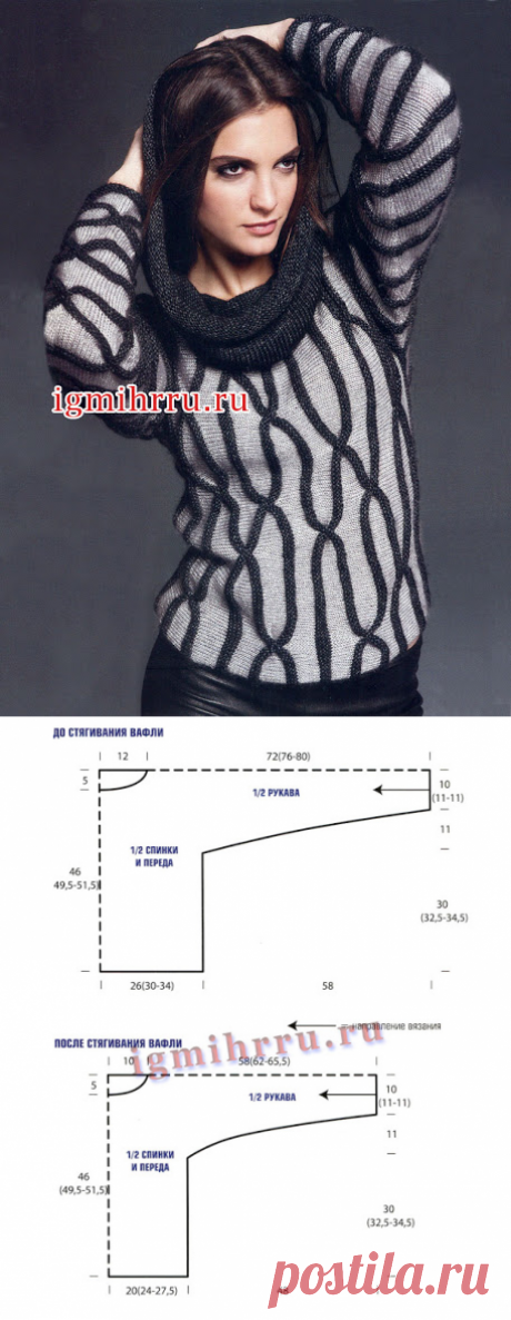 Жакет от Drops Design и Двухцветный пуловер