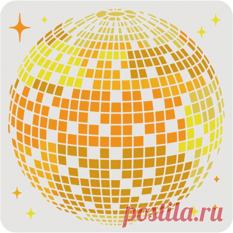 Plantilla de bola de discoteca, 12x12 pulgadas, fiesta de baile, bola brillante, plantillas de pintura para mascotas, plantillas de dibujo para reserva de chatarra Muebles de suelo - AliExpress