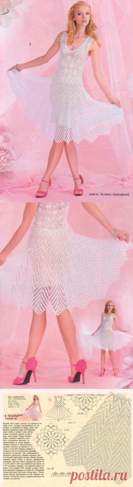 Ажурное платье крючком