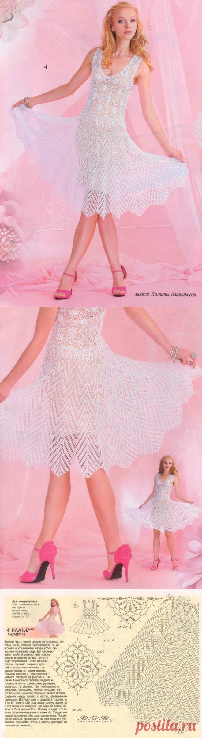 Ажурное платье крючком