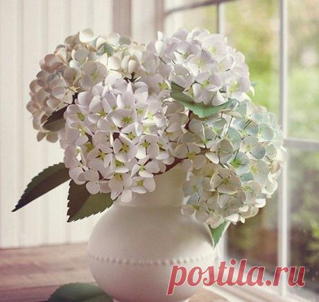 Букет гортензии из бумаги