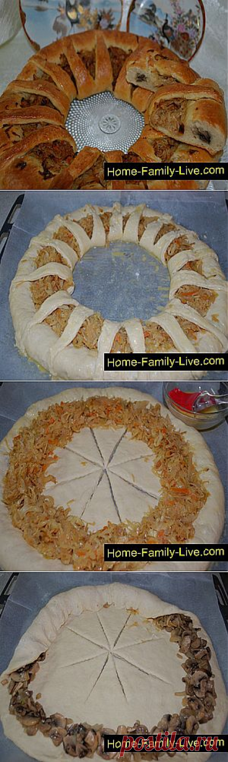 Кулинарные рецепты Пирог с капустой и грибами &amp;raquo; Кулинарные рецепты