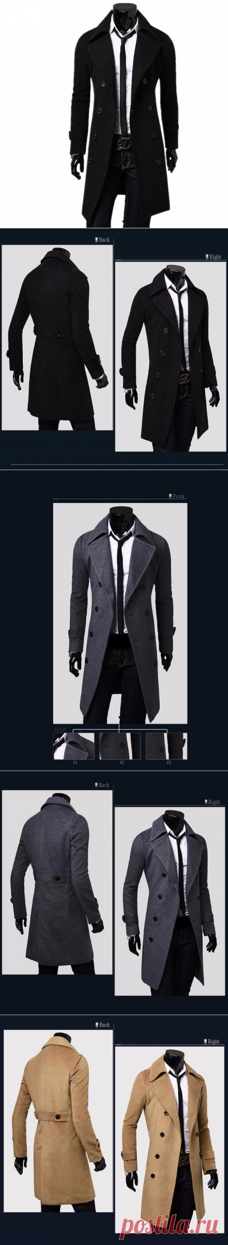 Новый Тренч Для мужчин 2018 куртка Для мужчин S пальто Повседневное Slim Fit бурелом одноцветное длинное пальто Для мужчин модные зимние пальто Homme Plus Размеры купить на AliExpress