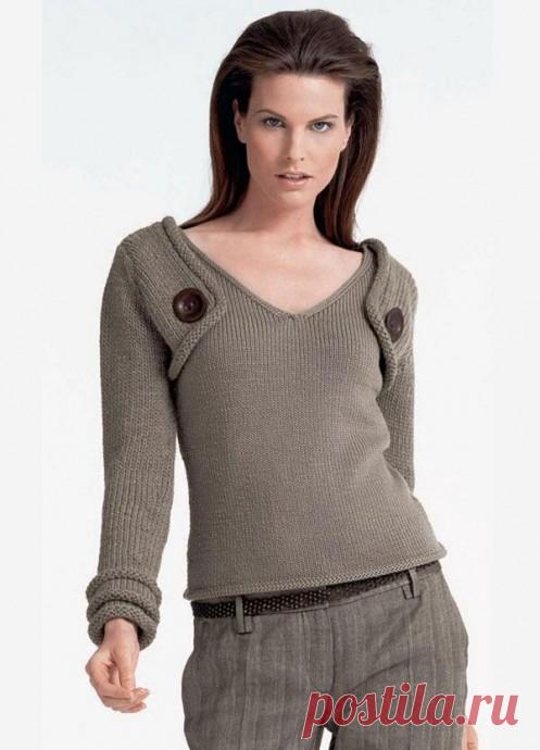 Пуловер с пристегивающимися рукавами
