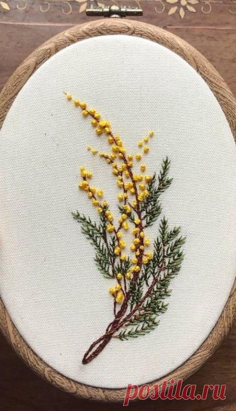 Mimosa embroidery