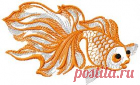 Gold fish 3 free machine embroidery design