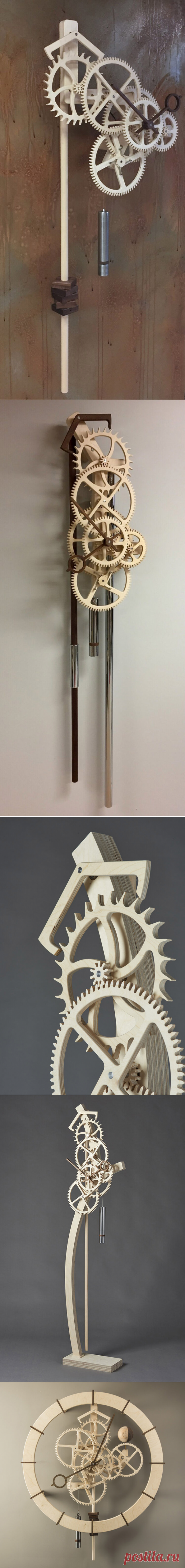 Удивительные часы из дерева от Эндрю Басса | Для тех, кто любит работать с деревом