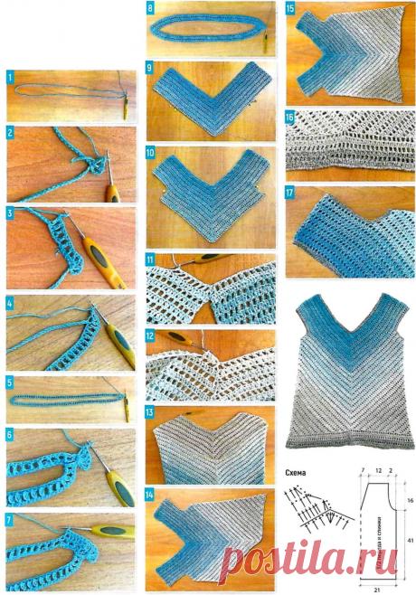 Мастер-класс «Топ без швов» крючком