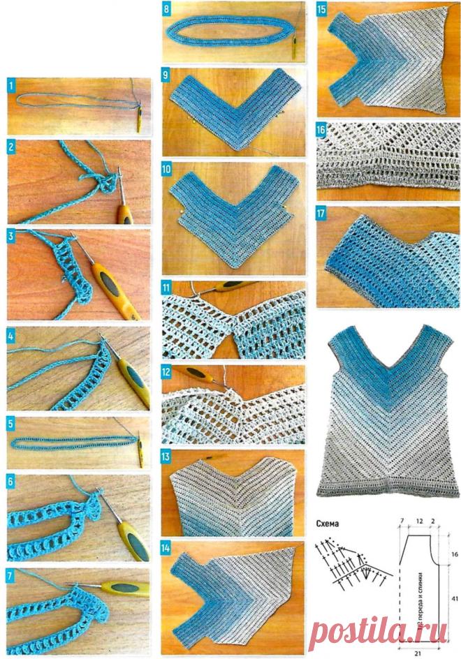 Мастер-класс «Топ без швов» крючком