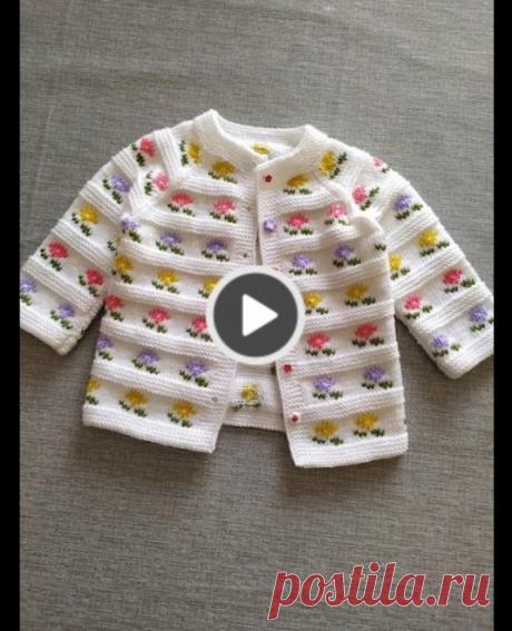 Floral cardigan embroidery making