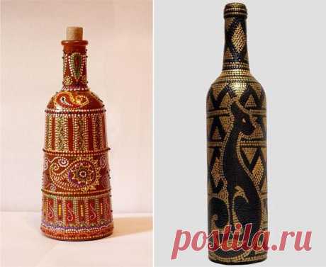 Вазы из стеклянных бутылок: декор, роспись и обрезка