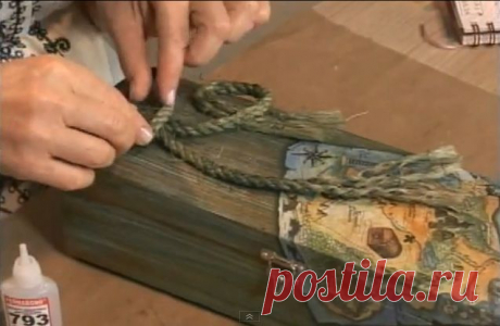 Декорируем шкатулочку оригинальной лессировкой. Видео..
