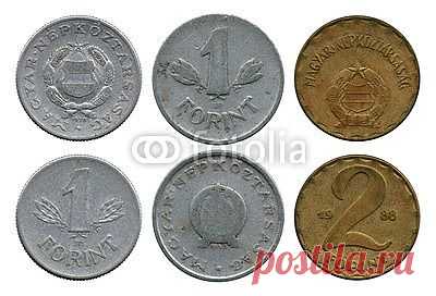one and two forints, Hungary, 1950-1988 из vadim0001, Роялти-фри стоковое фото #61450322 на Fotolia.ru