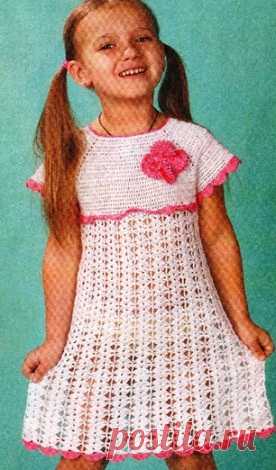 Ажурное платье для девочки крючком