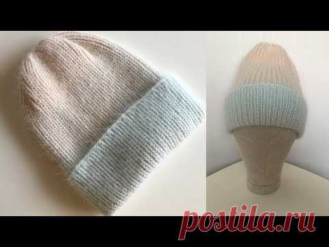 ВЯЗАНАЯ ЖЕНСКАЯ ШАПКА СПИЦАМИ