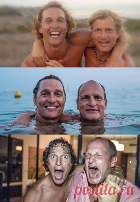 Найкращі друзі Меттью МакКонахі та Вуді Гаррельсон (1998, 2019 та день знань 2020)