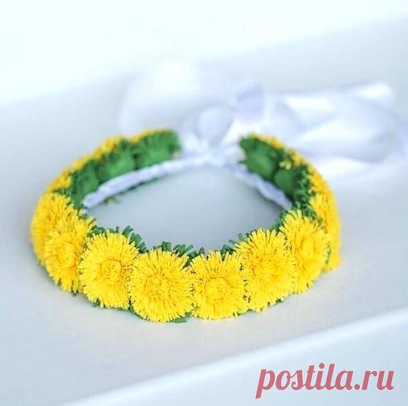 Венок из одуванчиков, сделанных своими руками &raquo; Женский Мир