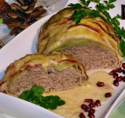 Мясной рулет "Голубец" в сливочном соусе. Котлеты "Экономные"