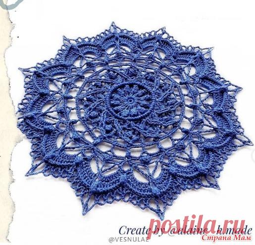 Круглая салфетка крючком 
