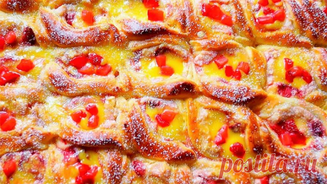 Любимый ПИРОГ Моего МУЖА! Бесподобный ПИРОГ С ТВОРОГОМ И КЛУБНИКОЙ!