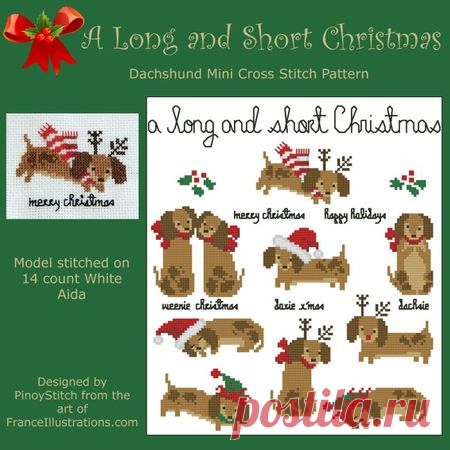 Dachshund A Long and Short Christmas Counted Cross Stitch Patterns of artist paintings, mini cross stitch, modern cross stitch. Stitcher Accessories and more.
