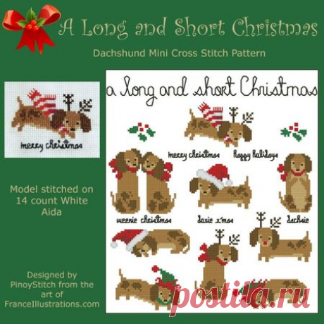 Dachshund A Long and Short Christmas Counted Cross Stitch Patterns of artist paintings, mini cross stitch, modern cross stitch. Stitcher Accessories and more.