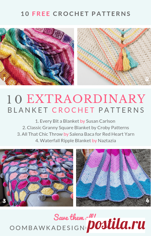 Get 10 Extraordinary Blanket Crochet Patterns Today! Happy September Crocheters! If you are planning on making anyone a blanket for the winter season it is time to get crocheting! This collection of free patterns includes 10 extraordinary blanket crochet patterns. These designs are really beautiful and will make great gifts!