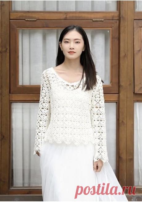 14 пуловеров крючком со схемами, которые согреют, украсят, вдохновят | Вязание крючком | Дзен