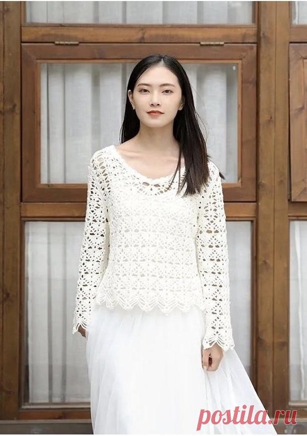 14 пуловеров крючком со схемами, которые согреют, украсят, вдохновят | Вязание крючком | Дзен