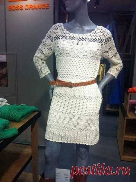 Платье из магазина Boss Orange_вязанное крючком.