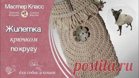 Жилетка крючком по кругу, DIY crochet vest for dog Жилетка или безрукавка крючком, связанная необычным способом, то есть по кругу,  понравится и опытным вязальщицам и новичкам. Непременно хит сезона весна-осе...