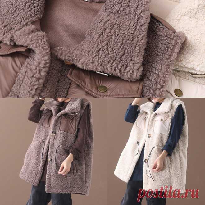 Natural chocolate Plus Size maxi coat Fashion Ideas drawstring sleevel – SooLinen