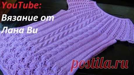 Вязание спицами: как вязать топ - 3 МК. Летний топ с ажурной кокеткой и ажурным узором