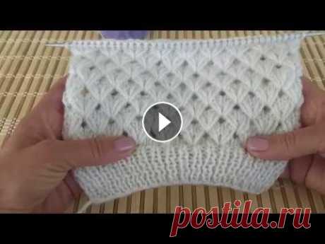 Ажурный узор Колоски в шахматном порядке. Вязание спицами. Knitting. Красивый рельефный, ажурный и очень эффектный узор хочу вам предложить для вашего вязания.Очень просто и легко вяжется, можно использовать как для все...