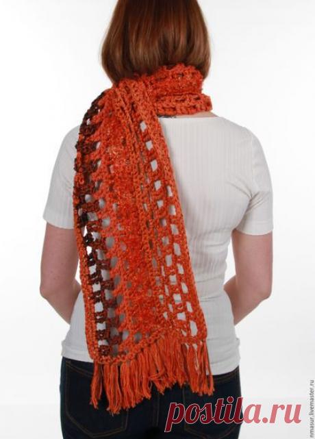 Купить Бохо-шарфик &quot; Рыжий&quot; - рыжий, однотонный, бохо-шарф, бохо, бохо-стиль