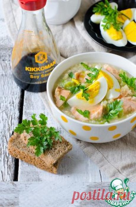 Пшенный суп с семгой и молодой капустой - кулинарный рецепт