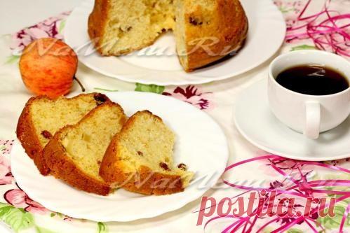 Творожный кекс с яблоками и изюмом: рецепт