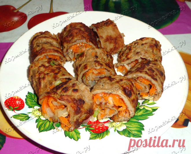 Печеночные рулетики с начинкой - Кормежка.ру