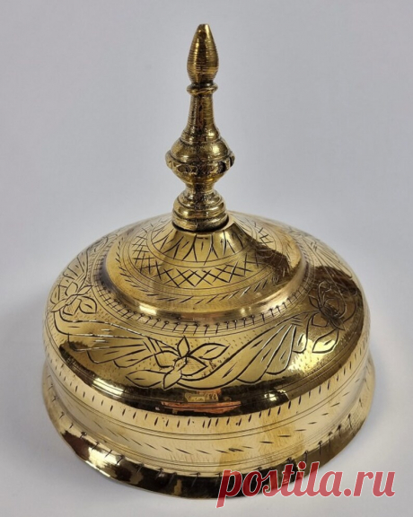 Antique Oriental Serving Cloche in Engraved Brass - Etsy