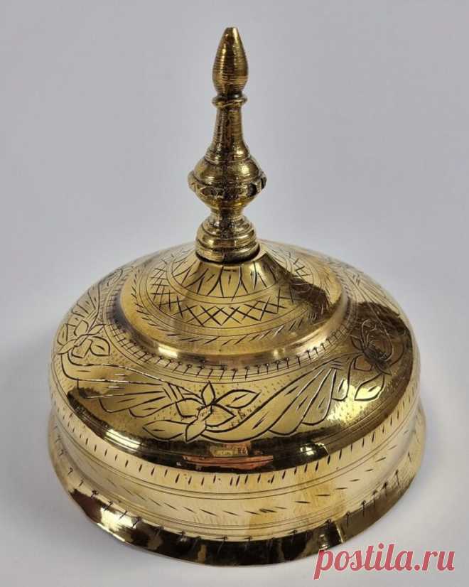 Antique Oriental Serving Cloche in Engraved Brass - Etsy