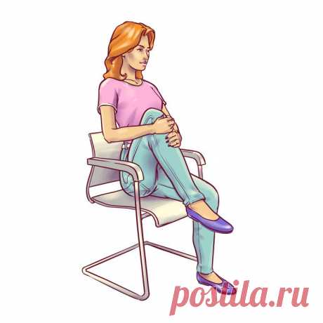 6 упражнений для плоского живота, которые можно делать прямо на стуле | Всегда в форме!