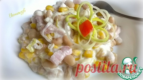 Фасоль в сливочном соусе с беконом - кулинарный рецепт