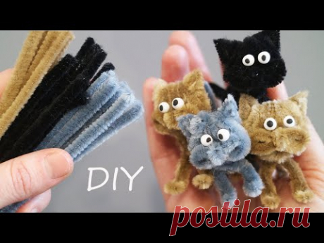 FUNNY AND BUG EYED CATS 👀 made of pipe cleaner DIY
