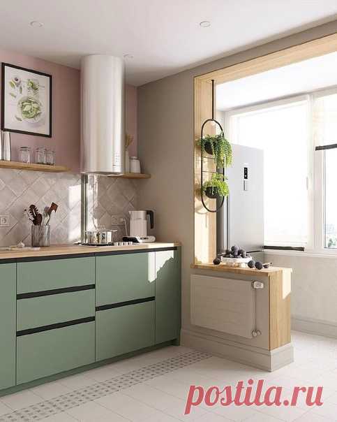 Кухня-гостиная, баклон вписан в пространство кухни. Кухня сделана в без закрытых фасадов.. в тренде популярности открытых пространств.