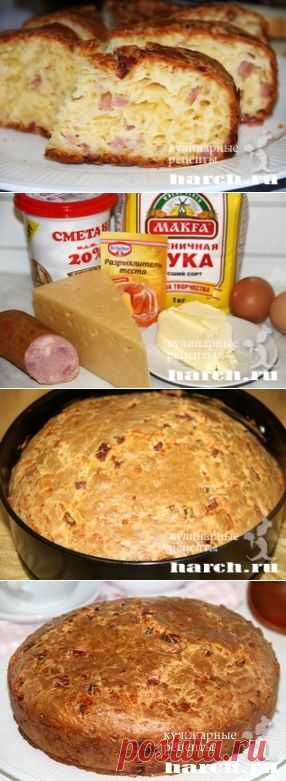 Сырный пирог с ветчиной