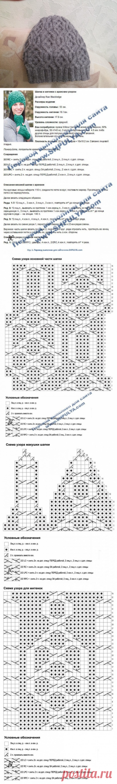Шапочка с арановым узором