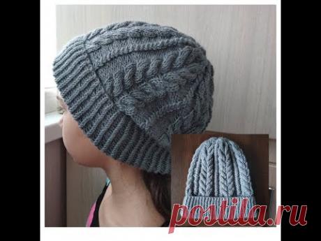 Шапка спицами / How to Knit a Hat - YouTube