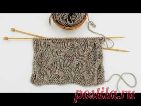 Супер для МУЖСКОГО ШАРФА 🧣 Двухсторонний фактурный узор из кос спицами